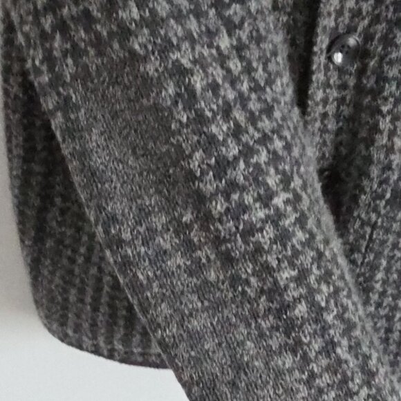 MASSIMO DUTTI | Wool Angora Yak knit cardigan Blazer Houndstooth Gray Sz M - Picture 8 of 8